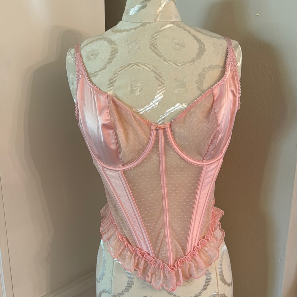 Savage X Fenty Peach Polka Dot Bustier Corset XL